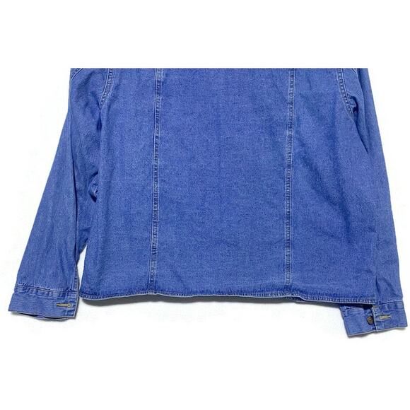 Las Olas Jean Jacket Women's Size 1X 16 With Rhinestone Accent and Snap Front - Picture 7 of 7